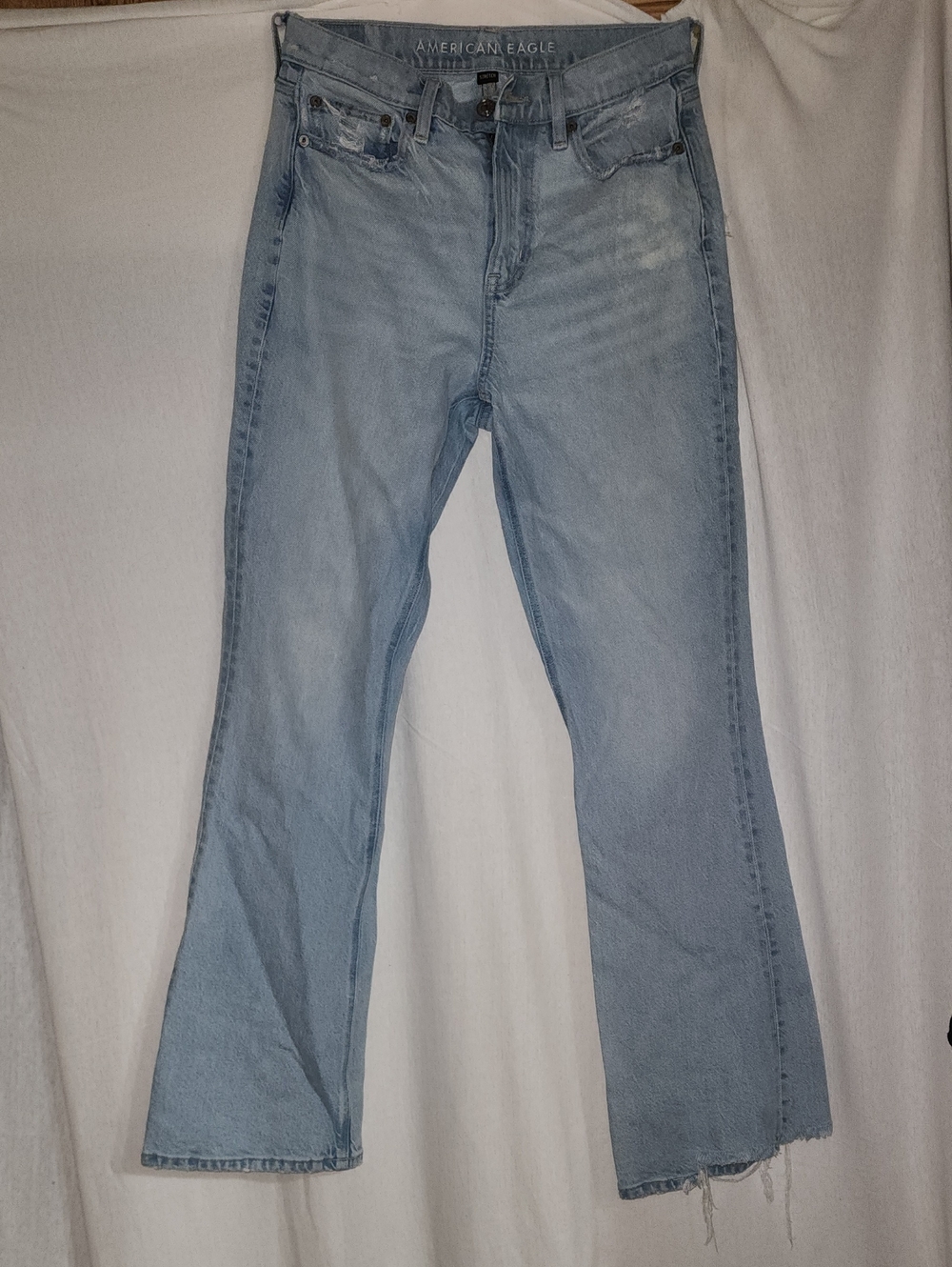 American Eagle Outfitters Stretch Light Blue Flare Jeans Size 4 Long